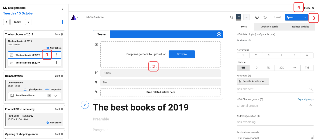 Your article will be opened to the right on the screen.
